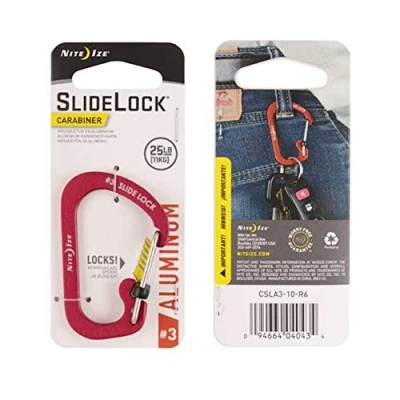 Imagen de NITEIZE CARABINER ALUMINUM #3 MOSQUETÓN ALUMINIO CIERRE DE SEGURIDAD LATERAL ROJO 11KG