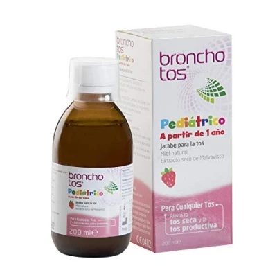 Imagen de P DELAPIEL Bronchotos Pediátrico Jarabe tos seca y productiva. Niños partir de 1 año. Sin Lactosa. Gluten. Sabor fresa