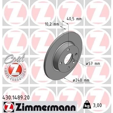 Imagen de Disco de freno ZIMMERMANN 430.1489.20
