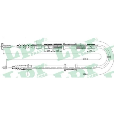 Imagen de LPR C0341B Cable de Freno Mano 1266/945 Discos