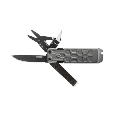 Imagen de Gerber Herramienta multifunción con 10 funciones, Cuchillo de hoja lisa, LockDown Pry, Aluminio/5Cr15MoV, Gris, 31 003706