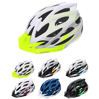 Imagen de meteor Cascos Casco Bicicleta Helmet Bici Adulto Skate Ciclismo Patineta Patines Monopatines Accesorios (S (52 56 cm), Blanco/Verde)