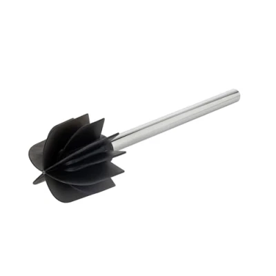 Imagen de Wenko escobilla de WC Repuesto con Cabezal Silicona, Inodoro Silicona Negro Duradera Efecto Antiadherente y Palo Acero Inoxidable, Ø 7,5 x 35,5 cm
