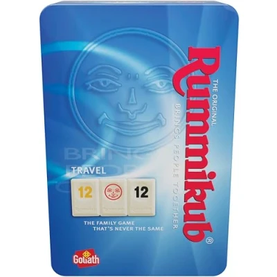 Imagen de Rummikub Original Caja Metalica Edición de Viajes, Juego Mesa Para Niños a Partir 6 Años, Estratégico Toda la Familia, Juegos 4 Jugadores