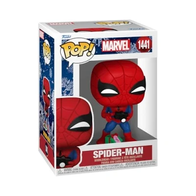 Imagen de Funko Pop! Marvel: Spiderman with Open Gift Spider Man Marvel Comics Cómics Figura de Vinilo Coleccionable Idea Regalo Mercancia Oficial Juguetes para Niños y Adultos