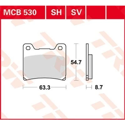 Imagen de TRW Sinter Street MCB530SV Juego de pastillas freno