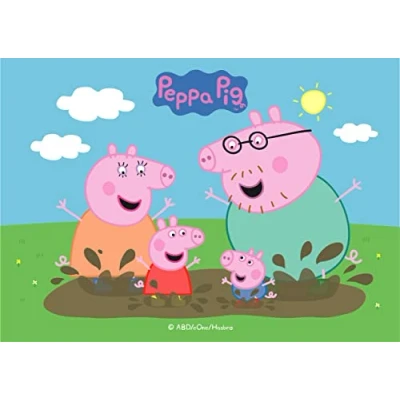 Imagen de Peppa Pig Oblea Comestible para Decoración de Tarta Cumpleaños Infantil A5