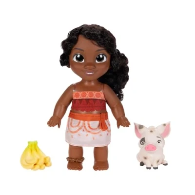 Imagen de Disney Vaiana 2 Muñeca Simea &amp; Pua Playset de Jakks Pacific, Altura 28 cm, Incluye 1 Outfit muñeca, Pua, Manojo Plátanos Plástico, Sugerido para Mayores 3 años +
