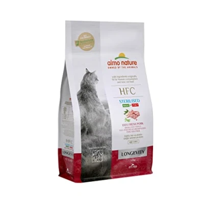 Imagen de almo nature HFC Longevity Sterilized Pienso seco, equilibrado y Completo para Gatos con 100% lubina besugo Frescos de Calidad