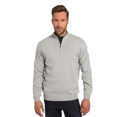 Imagen de JP 1880 Troyer Flexnamic Cuello Alto con Cremallera Suéter, Gris (Melange), 5XL para Hombre