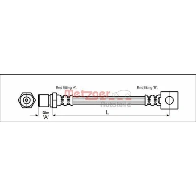 Imagen de METZGER 4111757 Latiguillos de Freno 395 OPEL: Ascona B Berlina