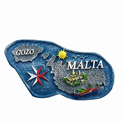 Imagen de imán para nevera 3D con mapa de Malta decoración del hogar y la cocina,