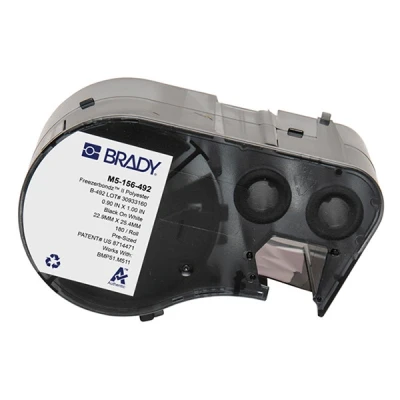 Imagen de BMP53 Brady M5 156 492 Etiquetas de poliéster Freezerbondz negro sobre blanco 22,86 x 25,4 mm (original)