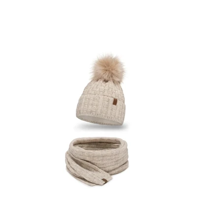 Imagen de Vivisence 7015 Beanie AND Scarf SET Bufanda, Mujer, Talla: One Size, Beige