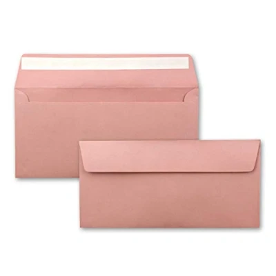 Imagen de FarbenFroh by GUSTAV NEUSER 50 sobres, formato DL, 11 x 22 cm, cierre adhesivo autoadhesivo, 110 g/m², color rosa envejecido