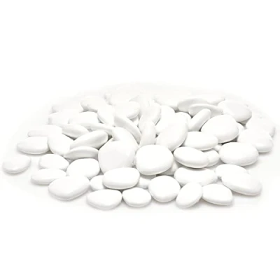 Imagen de Kalapanta Piedras Decorativas en plástico Reciclado para macetas, Pintura, acuarios, casa, jardín, Fabricado Italia (Talla S, Ø 2 5 cm, Aprox. 155 Piezas, Blanco)