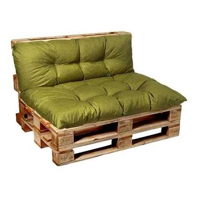 Imagen de Garden Factory Cojines para palets, Cojín de palé, Sofas palets Asiento, Respaldo o Juego (Set (Asiento 120x60 + 120x50) Lima)