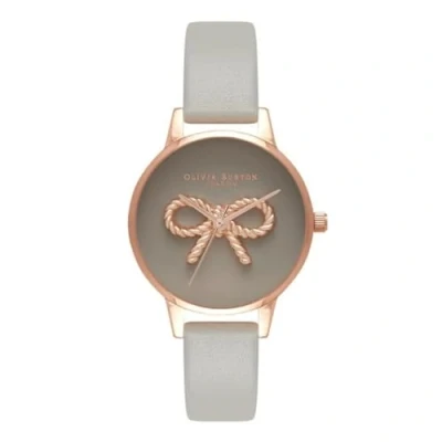 Imagen de Olivia Burton Reloj Analógico de Cuarzo para mujer con Correa en piel Gris OB16VB04