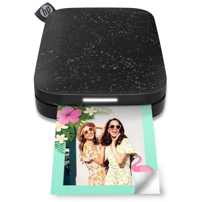 Imagen de HP Sprocket 2x3&quot; Impresora de Fotos instantánea para smartphone Portátil, inalámbrica en color Zink adhesivas Compatible con iOS y Android vía Bluetooth app divertida Negro