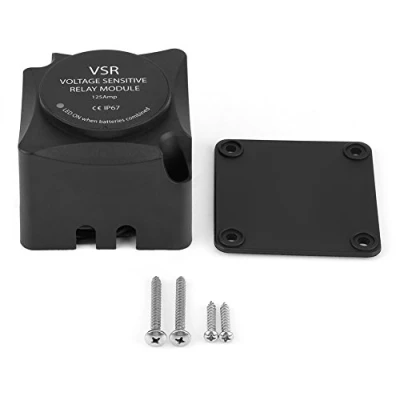 Imagen de Relé Sensible a Tensión de VSR, Keenso DC 12V Carga Automático con Doble Aislador Inteligente Batería 125A y Tornillo