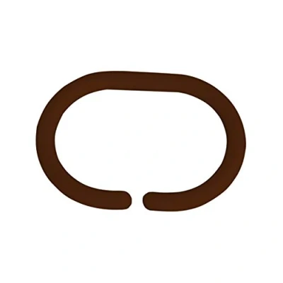 Imagen de MSV 140853 , Unidades 12 Anillas para Cortina de Ducha plástico Polipropileno Chocolate 6 x 4 cm