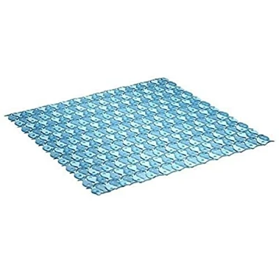 Imagen de Tatay Alfombra de Bañera Antideslizante PVC con Ventosas, Resistentes a Moho y Microbios, Anti Bacteriano, Diseño Piscis, Azul. Medidas 54 x cm
