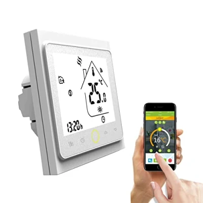 Imagen de Qiumi Termostato Wifi de agua programable Pantalla LCD El controlador temperatura funciona con Amazon Alexa Google Home IFTTT 5A 95 240V AC