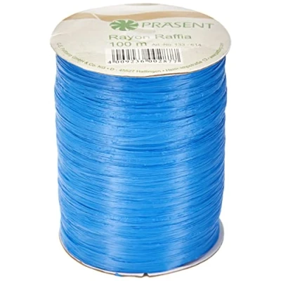 Imagen de Präsent Cinta Biodegradable, Rayón, Azul Real, 100 Meter Spool