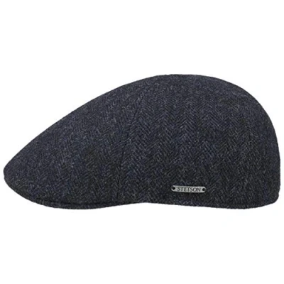 Imagen de Stetson Texas Herringbone Gorra para hombre con forro interior de algodón, otoño/invierno, negro / azul, X Large