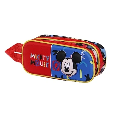 Imagen de Disney Mickey Mouse Joyful Estuche Portatodo 3D Doble, Azul, 22 x 9.5 cm