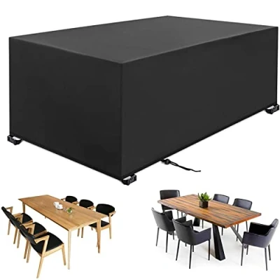 Imagen de Funda Para Muebles de JardíN,420d Oxford Protectora Conjuntos Muebles,Anti Viento Anti Uv Mesas Sillas Sofás Exterior Protectoras,Funda Mesa Jardin Cuadrada (242x160x100cm 420D)