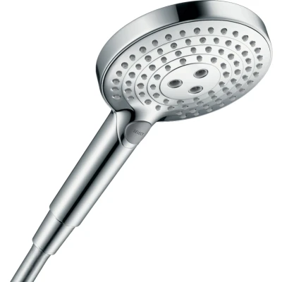 Imagen de hansgrohe Raindance Select S ducha de mano, alcachofa con 3 tipos chorro, cabezal redondo (⌀ 120 mm), sistema antical, cromo, 26530000