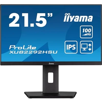 Imagen de iiyama XUB2292HSU B6 21,5&quot; Panel IPS, 1920x1080100Hz, 15cm Regulable en Altura, Pivotante, Pivot, 250cd/m², Altavoces, HDMI, DisplayPort, 0,4ms MPRT, FreeSync, USB HUB 4X 3.2