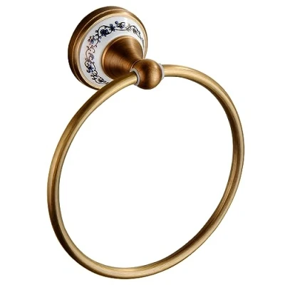 Imagen de Anillo de Toalla, Percha latón Antigua, Accesorios Cocina baño, Soporte Toallas, diseño cerámico