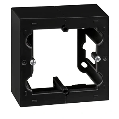 Imagen de Simon Caja de Superficie, Base Enchufe Empotrable, Serie 10, Apta para Interiores (IP20), Fácil Instalar, Un Elemento, Color Negro