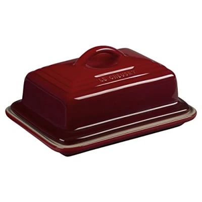 Imagen de Le Creuset Mantequera de cerámica gres, 900 g, 17 x 12.5 9 cm, Rojo Cereza