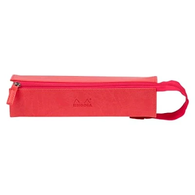 Imagen de Clairefontaine ES RHODIA 319037C Estuche de plumier Rhodiarama Coral 23 x 5 cm Apertura plana para uso como plumero piel sintética Almacenamiento bolígrafos, lápices, rotuladores