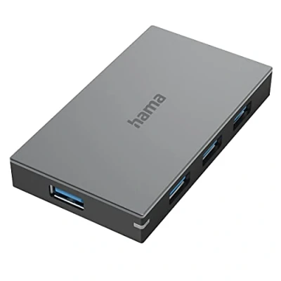Imagen de Hub Hama 00200115, 4 puertos USB A, Hasta 5 Gbit/s, Negro