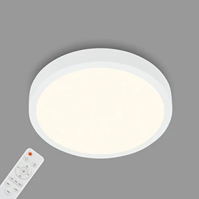 Imagen de BRILONER lámpara de techo starry sky, regulable, temperatura color ajustable, superficie, mando a distancia, blanco, Ø380x50 mm