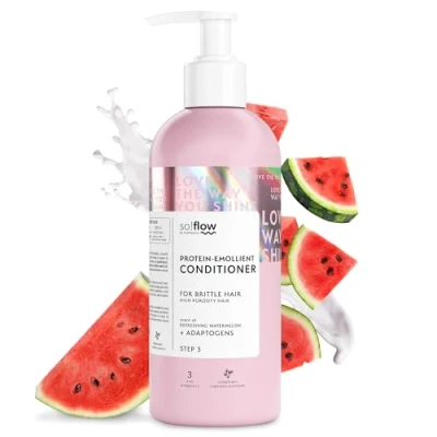 Imagen de Acondicionador de Reparación Cabello Alta Porosidad So!Flow Fortalece y Nutre Hebras Frágiles Enriquecido con Centella Asiatica Proteína Soja para Resiliente