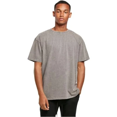 Imagen de Build Your Brand BY189 Acid Washed Heavy Oversize tee T Shirt, Asphalt, S Men&#039;s