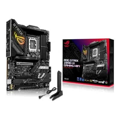 Imagen de ASUS ROG Strix Z890 H Gaming WiFi Placa Base ATX, IA optimizada, 16+2+1+2 etapas de Potencia, DDR5, PCIe 5.0, Cuatro Ranuras M.2, 7, overclocking con IA, Redes II, iluminación Aura Sync