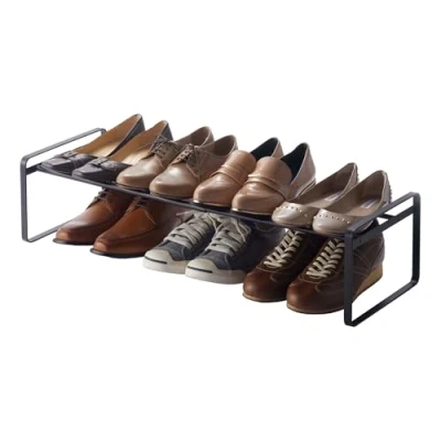 Imagen de YAMAZAKI 7210 FRAME Zapatero extensible, negro, Acero, minimalista, 41～70 x 25 17.5 cm