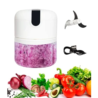 Imagen de PICADORA ELECTRICA AJOS 30W MINI CARGADOR USB BATERIA RECARGABLE 250ML