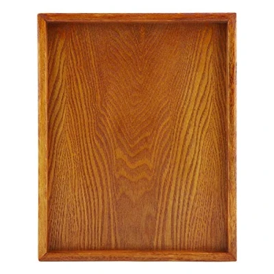 Imagen de Bandeja de madera, madera maciza Vajilla rectangular servicio Plato fruta té Bocadillos almacenamiento comida mesa restaurante para el hogar (30 * 24cm)