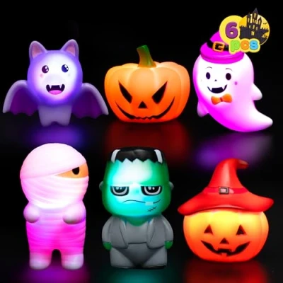 Imagen de JOYIN 6 Juguetes de baño iluminados Halloween, temáticos bañera flotantes para bebés, Juegos Agua niños pequeños, Fiesta en la Piscina