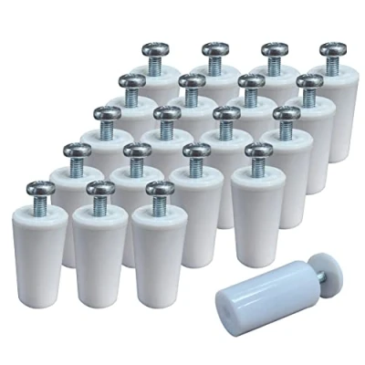 Imagen de 20 Topes Persiana Blanco de 40mm para Persianas Enrollables. Fabricados en PVC, Cada Tope Incluye Todo lo Necesario su Montaje, Arandelas y Tornillos. (20 Unidades Blanco)