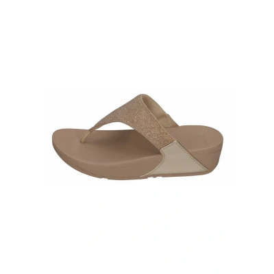 Imagen de Fitflop Lulu Shimmerlux Toe Post Sandals, Sandalia Mujer, Beige Latte, 36 EU