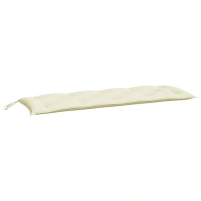 Imagen de vidaXL Cojín para Banco de Jardín Asiento Silla Muebles Patio Balcón Terraza Exterior Suave Cómodo Decoración Tela Blanco Crema 150x50x7 cm