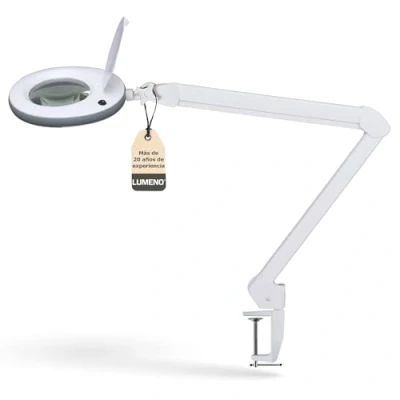 Imagen de Lumeno lámpara de aumento LED 7215GN, lente cristal 127 mm, trabajo, cosmética, adecuada para cosméticos, aficionados, ayuda a la lectura, 5 dioptrías verde